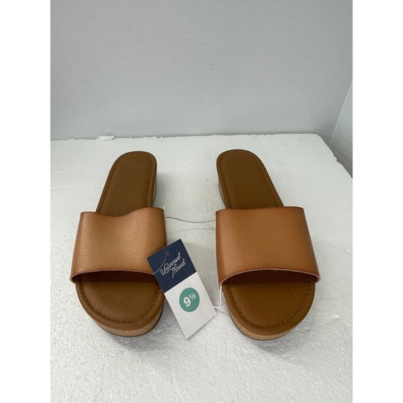 Universal Thread Natural Kora women's size 9.5 sandals slip on Faux Leather - Picture 9 of 16